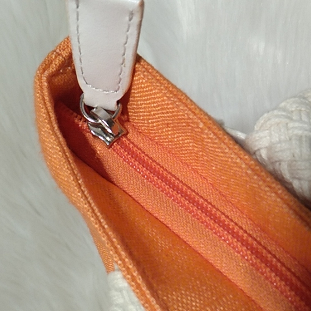 (#31) SALE! NWT Axcess Liz Claiborne Venice Beach Tangerine Linen Blend Bag - Picture 12 of 16